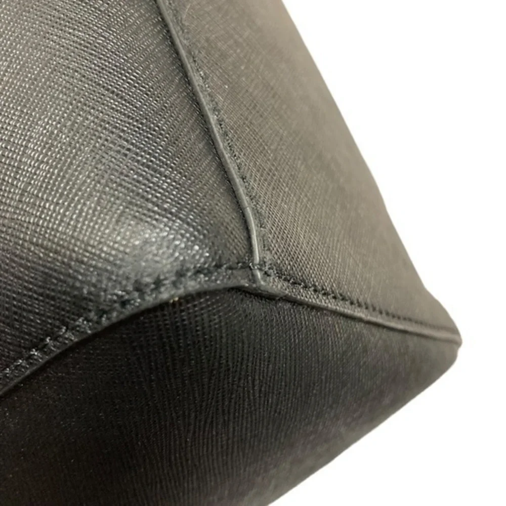 Tory Burch black saffiano leather laptop tote bag